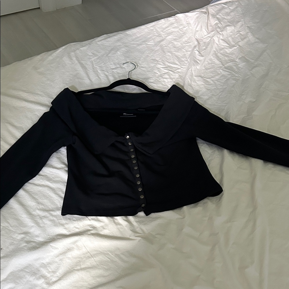Maeve Black Long Sleeve Top